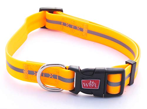 Wigzi MWSC-OR Reflective Waterproof Adjustable Collar, M, neon orange von Wigzi