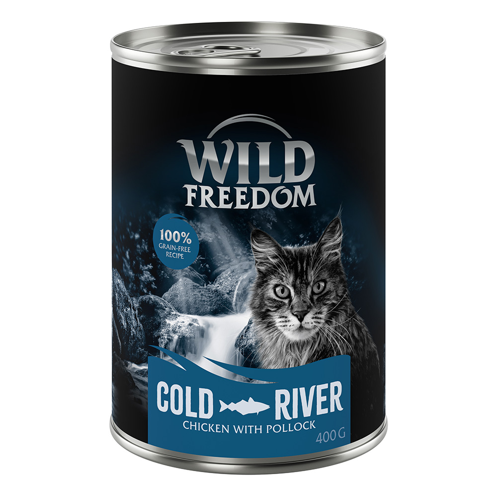 10 € Cyber-Rabatt erbeuten! 24 x 400 g Wild Freedom Nassfutter - Cold River - Seelachs & Huhn von Wild Freedom