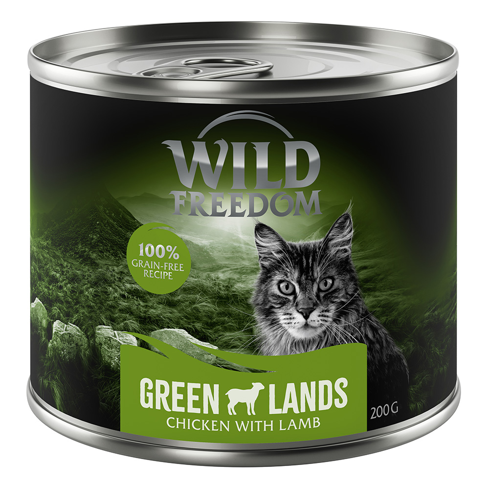 24 x 200 g Wild Freedom + 45 g Hühnerherzen gratis! - Green Lands - Lamm & Huhn von Wild Freedom