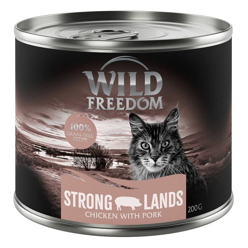 24 x 200 g Wild Freedom + 45 g Hühnerherzen gratis! - Strong Lands - Schwein & Huhn von Wild Freedom