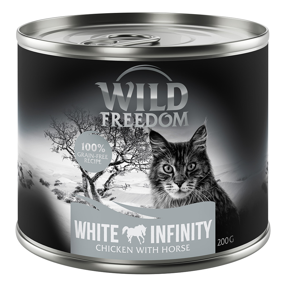 24 x 200 g Wild Freedom + 45 g Hühnerherzen gratis! - White Infinity - Huhn & Pferd von Wild Freedom