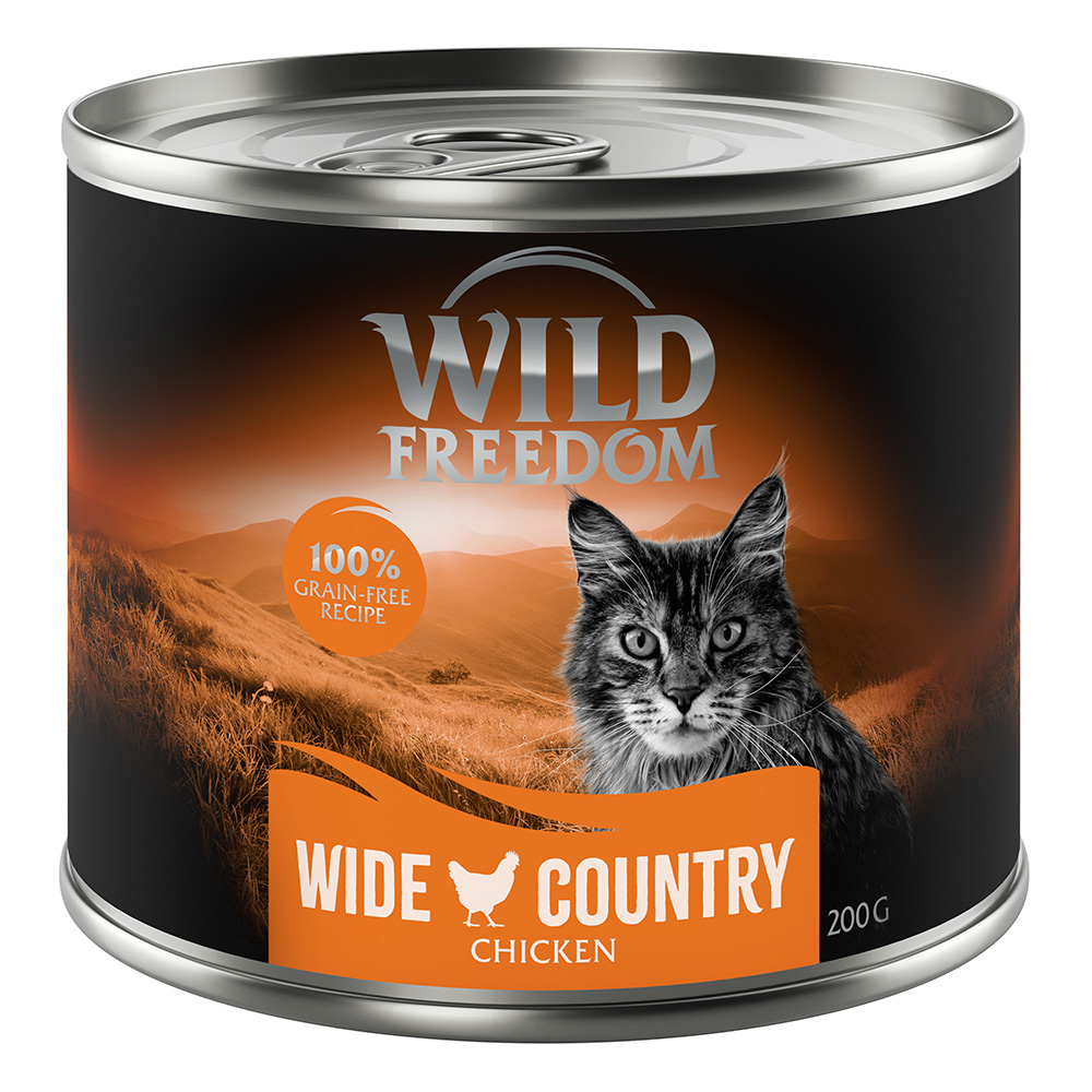 24 x 200 g Wild Freedom + 45 g Hühnerherzen gratis! - Wide Country - Huhn pur von Wild Freedom