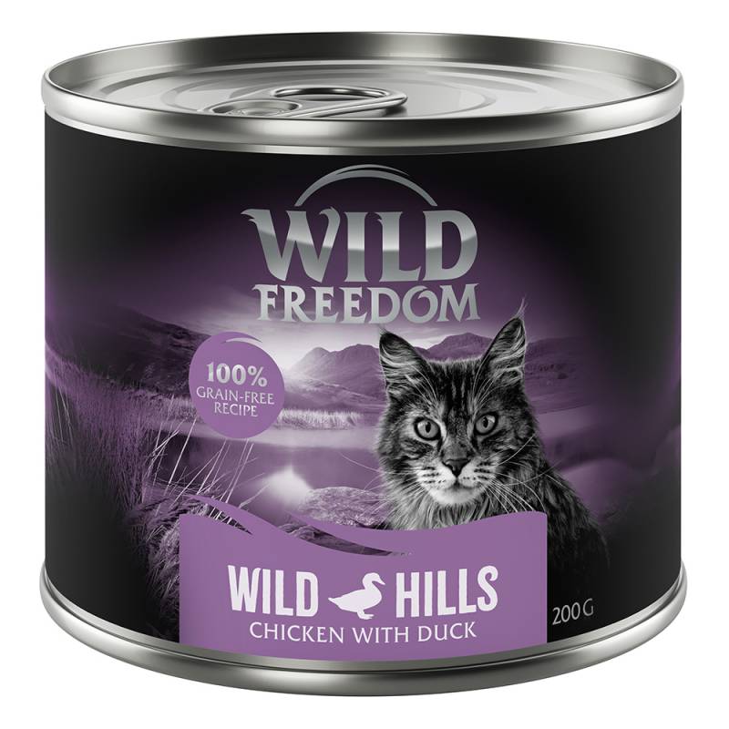24 x 200 g Wild Freedom + 45 g Hühnerherzen gratis! - Wild Hills - Ente & Huhn von Wild Freedom