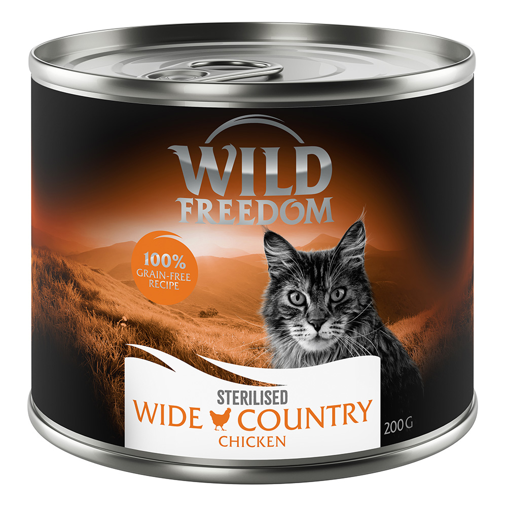 5 + 1 gratis! Wild Freedom 6 x 200 g - Sterilised Wide Country - Huhn pur von Wild Freedom