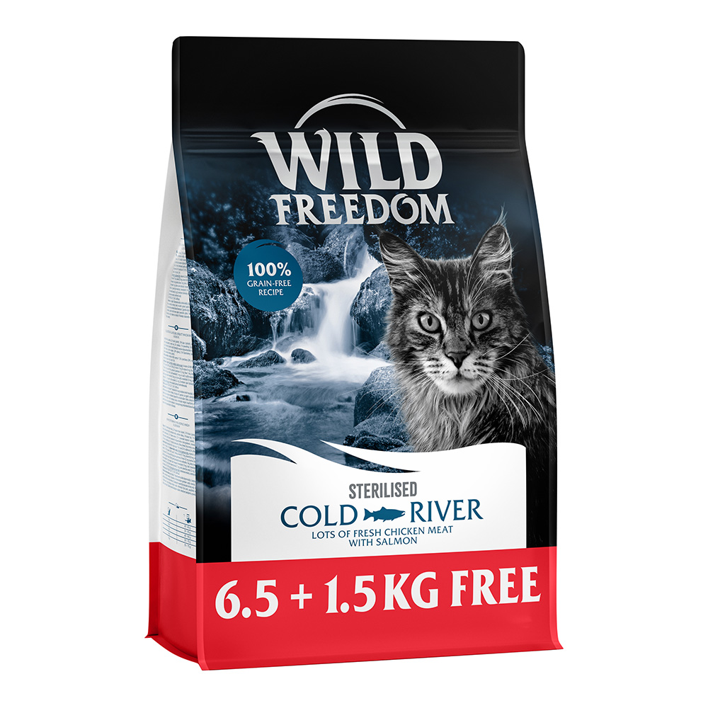 6,5 kg + 1,5 kg gratis! 8 kg Wild Freedom Sterilised Trockenfutter - Cold River Sterilised Lachs 8 kg von Wild Freedom