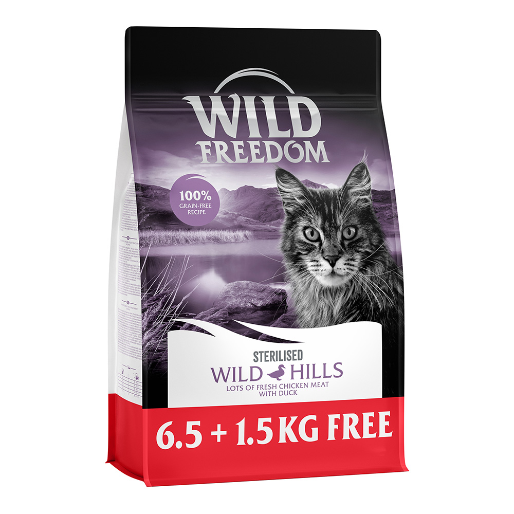 6,5 kg + 1,5 kg gratis! 8 kg Wild Freedom Sterilised Trockenfutter - Wild Hills Sterilised Ente 8 kg von Wild Freedom