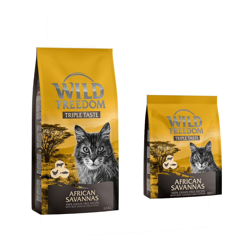 6,5 kg + 800 g Wild Freedom Trockenfutter gratis! - African Savannas - Rind, Huhn & Wels von Wild Freedom