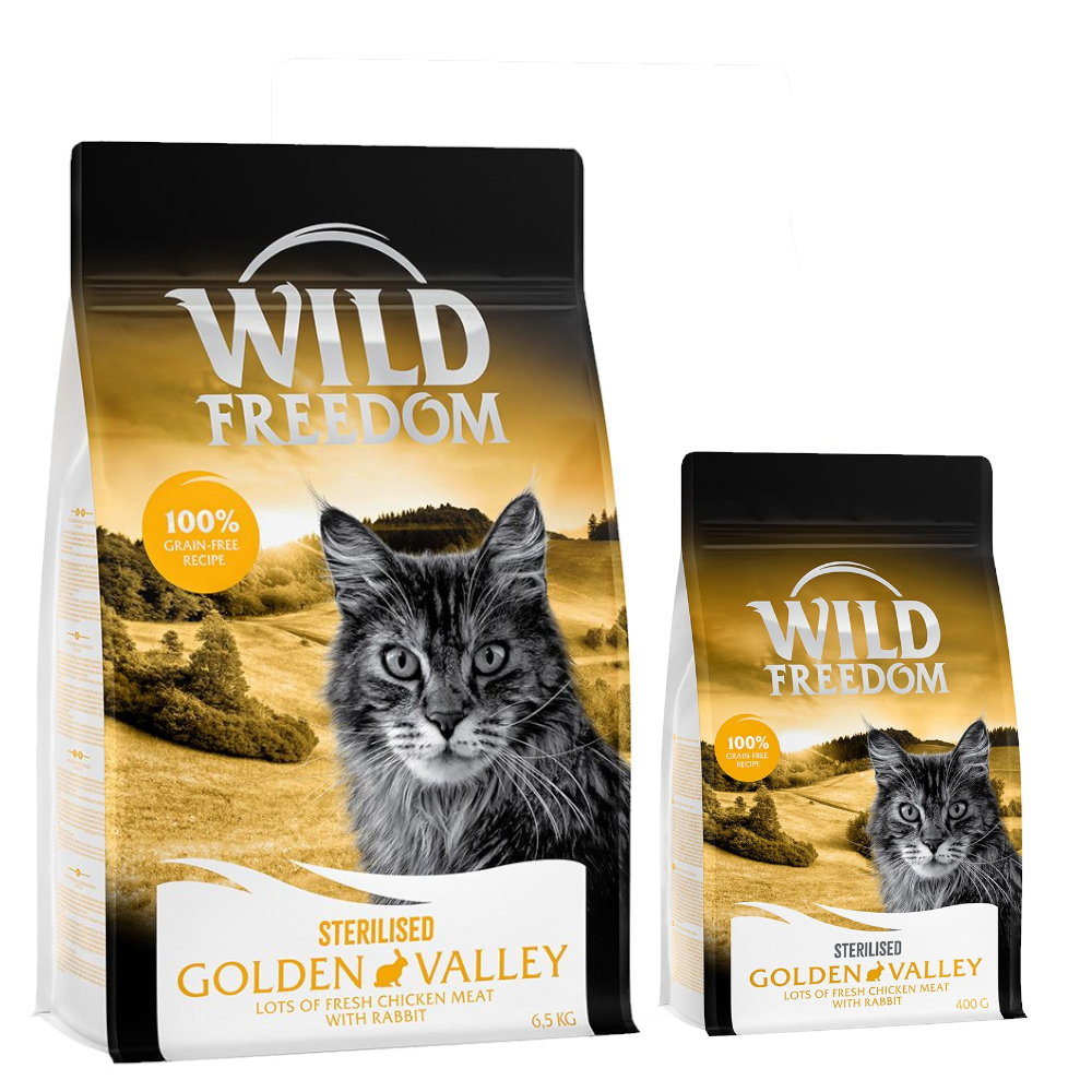 6,5 kg + 800 g Wild Freedom Trockenfutter gratis! - Sterilised: Golden Valley - Kaninchen von Wild Freedom