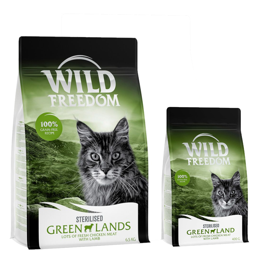 6,5 kg + 800 g Wild Freedom Trockenfutter gratis! - Sterilised: Green Lands - Lamm von Wild Freedom