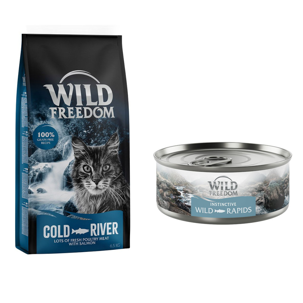 6,5 kg Wild Freedom + 6 x 70 g "Instinctive" Nassfutter gratis! Cold River - Lachs + 6 x 70 g Lachs von Wild Freedom