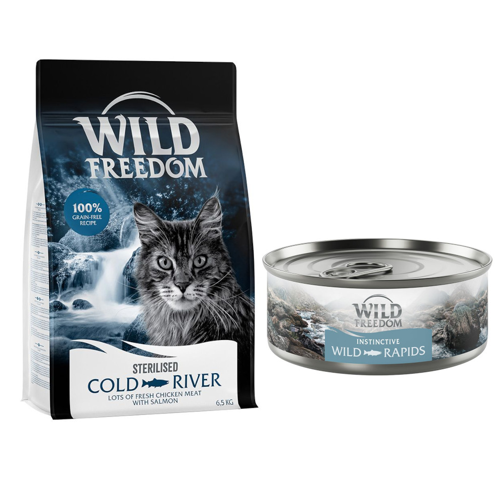 6,5 kg Wild Freedom + 6 x 70 g "Instinctive" Nassfutter gratis! Sterilised: Cold River - Lachs + 6 x 70 g Lachs von Wild Freedom