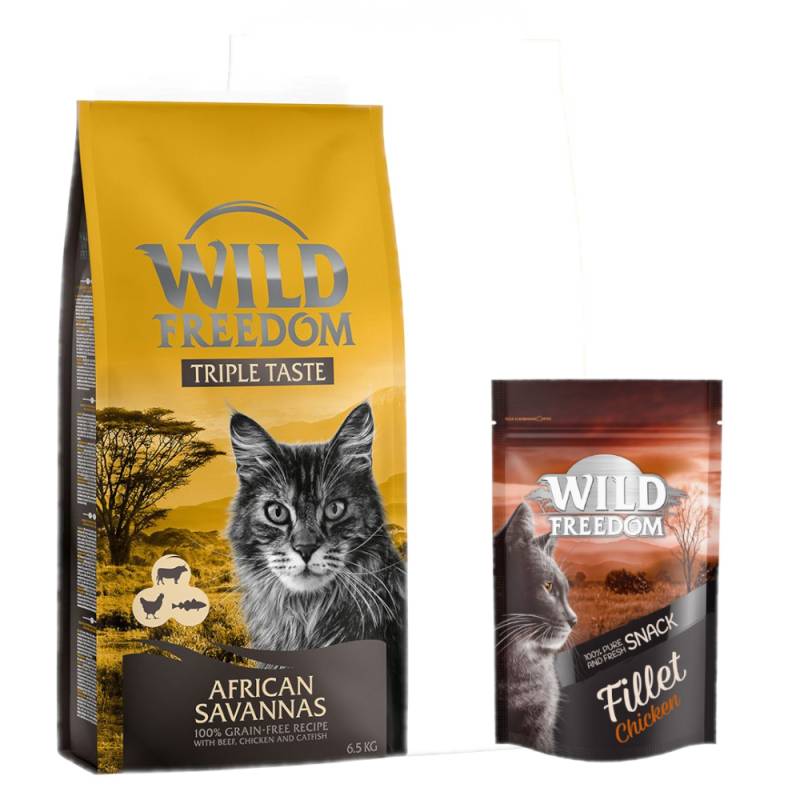 6,5 kg Wild Freedom + Filet Snack gratis! African Savannas - Rind, Huhn & Wels von Wild Freedom