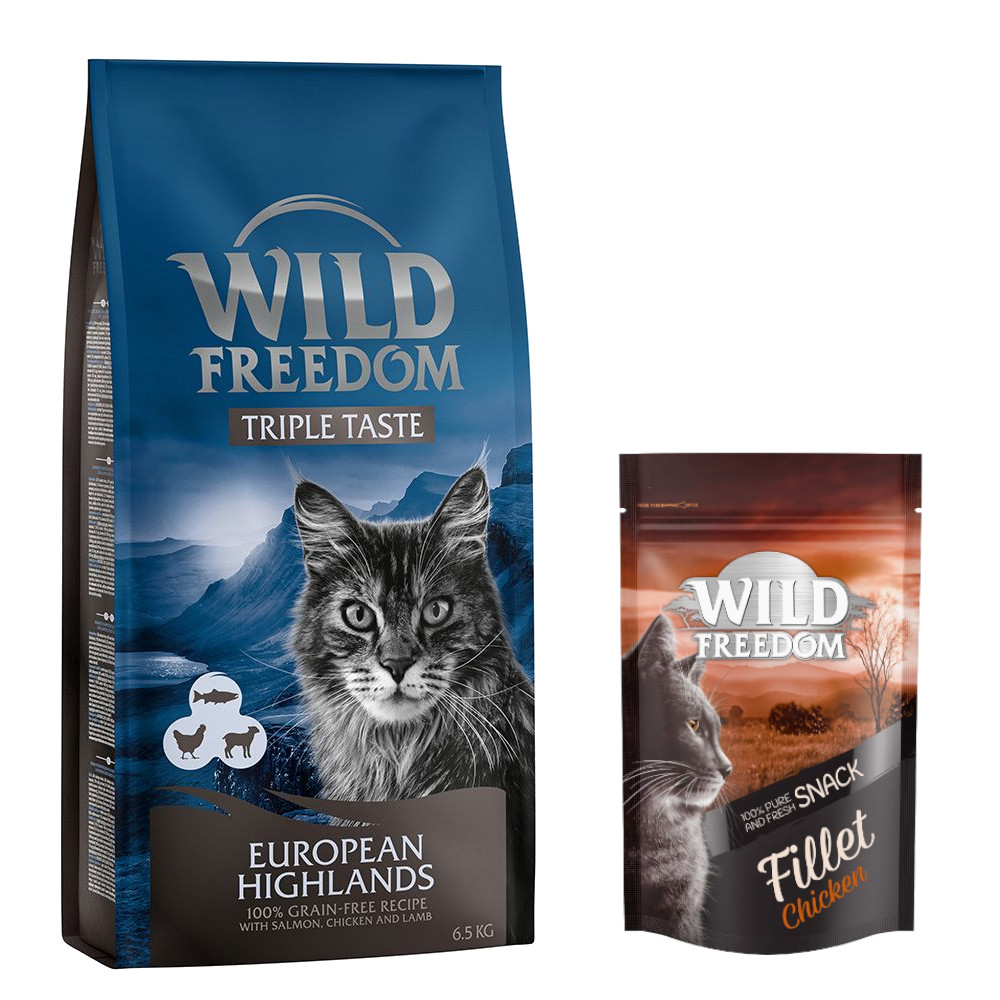 6,5 kg Wild Freedom + Filet Snack gratis! European Highlands - Lachs, Huhn & Lamm von Wild Freedom