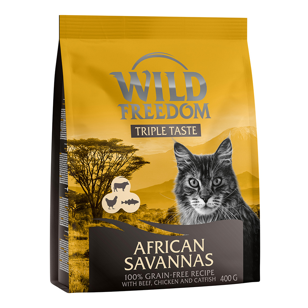 Bis zu 25% Rabatt! 400 g Wild Freedom Trockenfutter African Savannas - Rind, Huhn, Wels von Wild Freedom