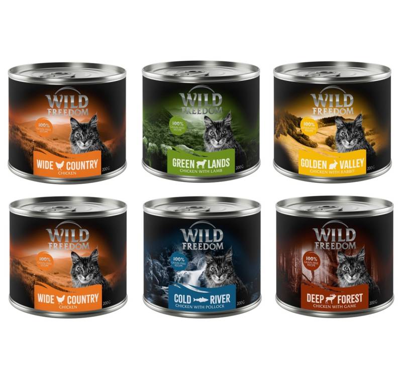 Sparpaket Wild Freedom Adult 12 x 200 g - Mixpaket 1 (5 Sorten) von Wild Freedom