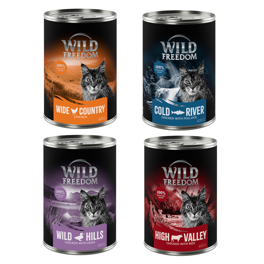 Sparpaket Wild Freedom Adult 24 x 400 g - Mixpaket 2 (4 Sorten) von Wild Freedom