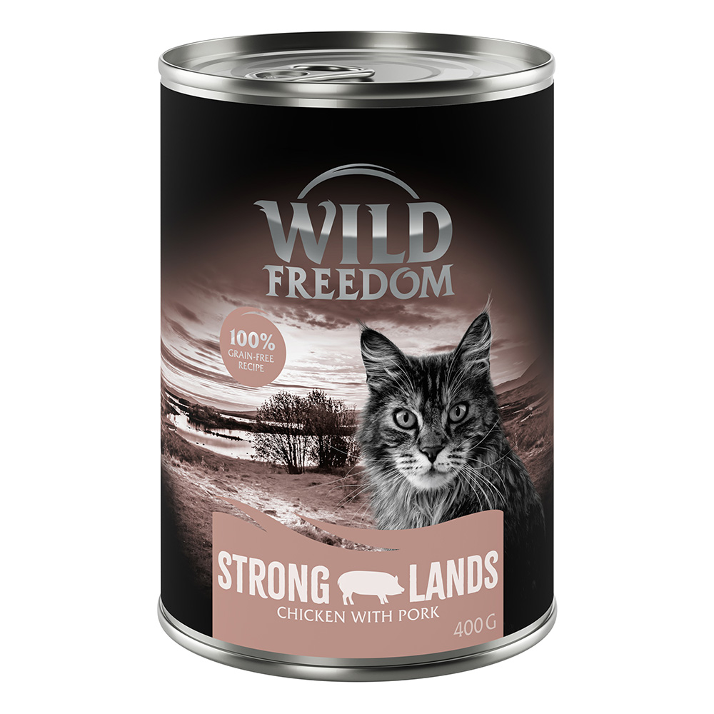 Wild Freedom Adult 6 x 400 g - getreidefreie Rezeptur -  Strong Lands - Huhn und Schwein von Wild Freedom