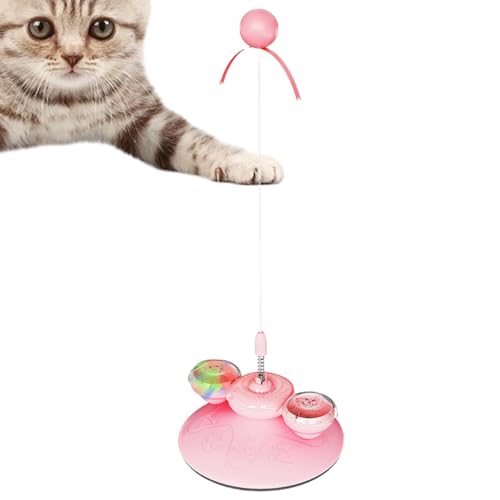 Katzen-Teaser-Stäbe, Katzenspielzeug mit Saugnapf und leuchtendem Ball, lustiges Katzenspielzeug, Anreicherungsspielzeug für Indoor-Katzen von WildHarmony