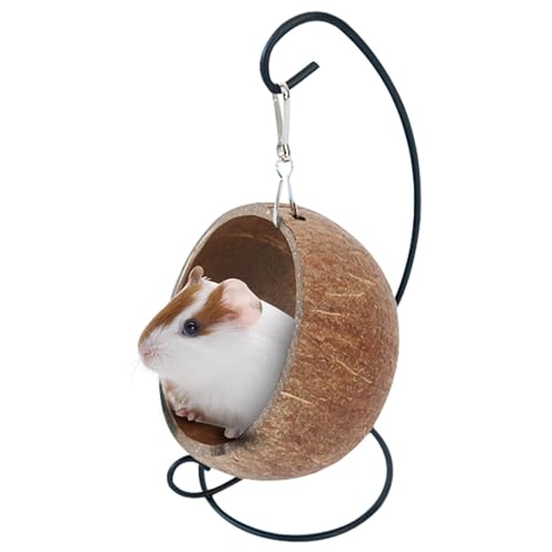 Small Animal - Hanging Hammock for Hamsters, Gerbils & Mice | Natural Shell Pet Nest with Plush Pad - Comfortable Cage Decor for Sleeping, Climbing & Playing, Ideal for Small von WildHarmony