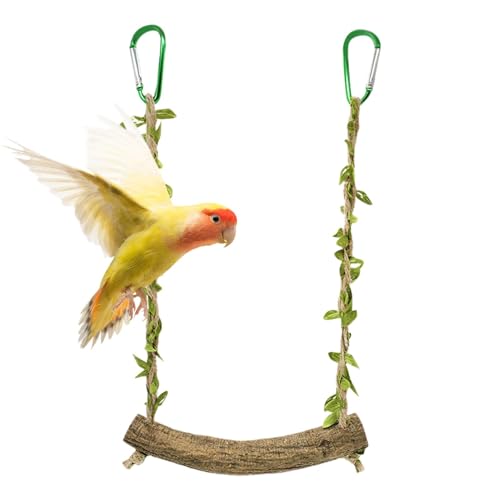 Swing & Barch Stand - Vogelkäfigkäse -Spielzeugset, Hängende Holzvogelperch, Vogelkäfighängezubehör, Barschstand | Perfekt Für Sittiche, Cockatiels, Finken Und Andere Kleine Haustierv von WildHarmony