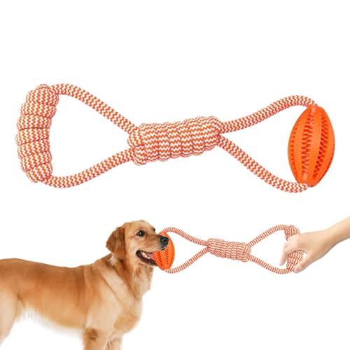 WildHarmony Ball auf Seilhundspielzeug, Seilballhundspielzeug, Hundeschneidspielzeug mit Ball, Food Leckage Design -String, interaktiver Lebensmittelspender, Langeweile, Baumwollknoten, von WildHarmony