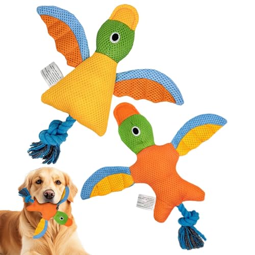 WildHarmony Hundequietschen Spielzeug, Hundekauenspielzeug Squeak, Hartes Kauenhundspielzeug Vogelpuppe, Gefüllte Baumwollplüschtiere, weiche Quietscher interaktive Spiele für kleine, mittlere und von WildHarmony