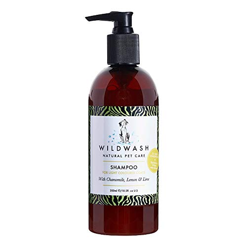 WildWash Light Coat Shampoo für Hunde, 300 ml, hellt auf natürliche Weise auf und verleiht stumpfem Haar Glanz und Leuchtkraft, natürlich, sulfat- und parabenfrei für empfindliche Haut, konzentriert von WildWash