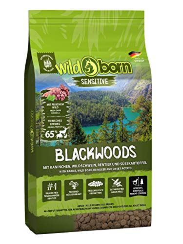 Wildborn Blackwoods 2 kg Hundefutter getreidefrei mit Kaninchen, Wildschwein & Rentier für alle Erwachsenen Hunde ab 6. Monaten | Hundefutter Trockenfutter ohne Zusatzstoffe Made in Germany von Wildborn