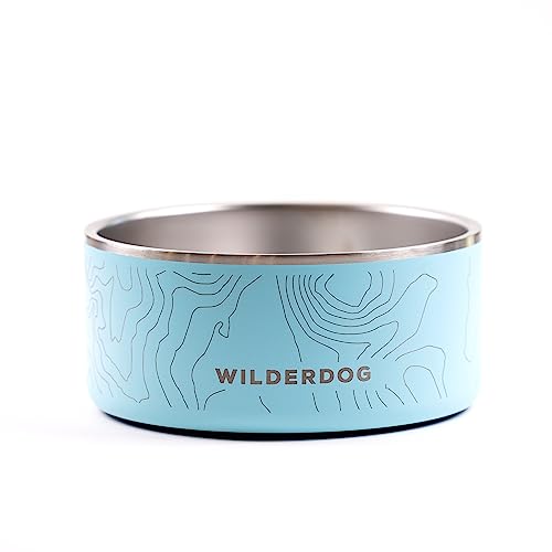 Widlerdog Hundenapf aus Edelstahl mit extra haltbarem BPA-freiem Edelstahl in Küchenqualität, mit rutschfestem Gummiringboden (Meeresschaum, 1,8 kg) von Wilderdog