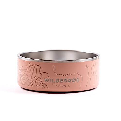 Widlerdog Hundenapf aus Edelstahl mit extra haltbarem BPA-freiem Edelstahl in Küchenqualität, mit rutschfestem Gummiringboden (Rose, 907.2 g) von Wilderdog