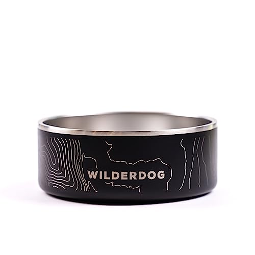 Widlerdog Hundenapf aus Edelstahl mit extra haltbarem BPA-freiem Edelstahl in Küchenqualität, mit rutschfestem Gummiringboden (Schwarz, 907.2 g) von Wilderdog