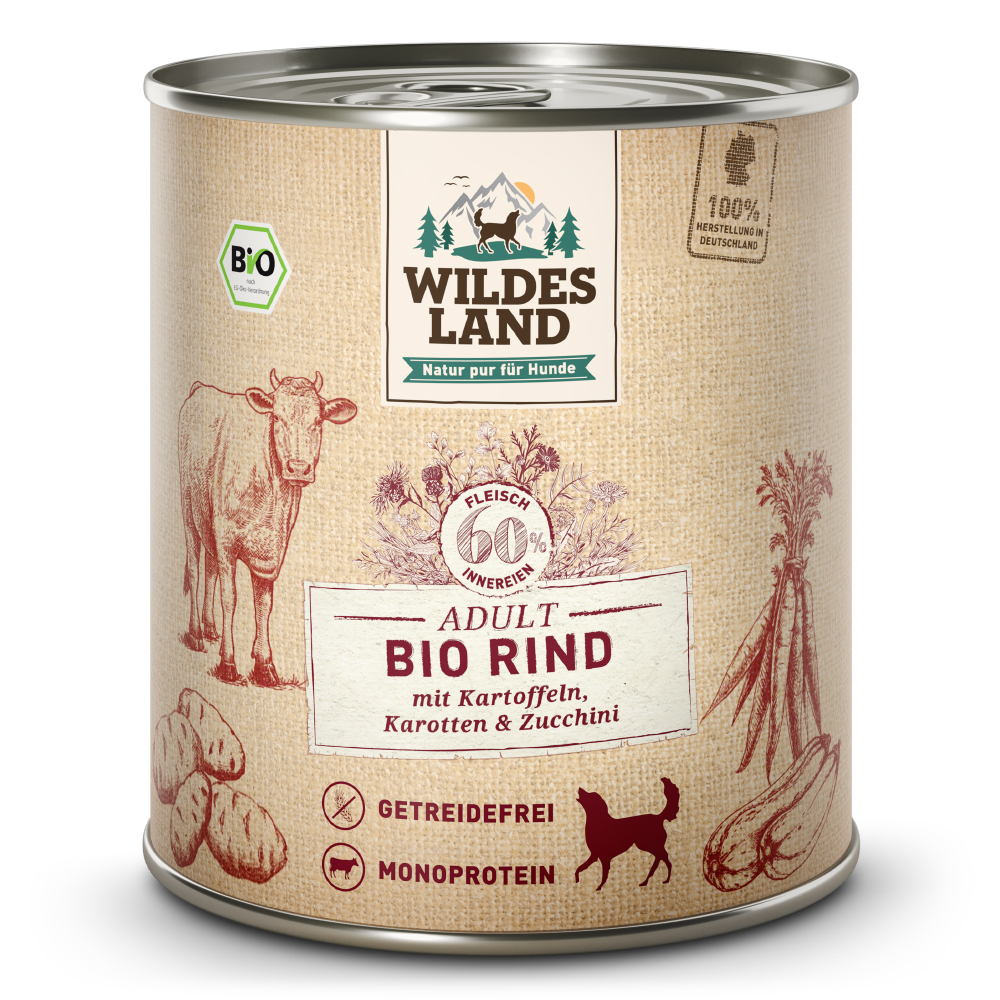 Wildes Land | Rind mit Kartoffel & Karotte | BIO Adult | 12 x 800 g von Wildes Land