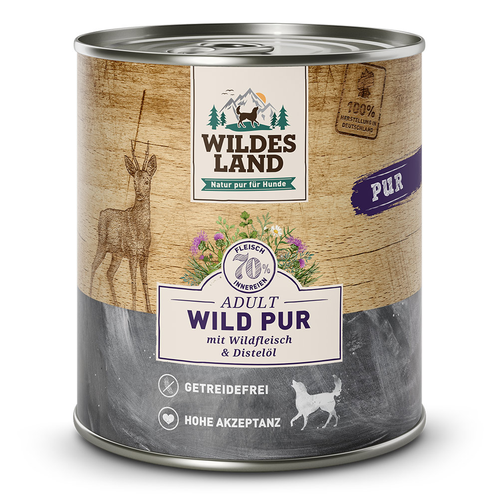 Wildes Land | Wild mit Distelöl | PUR Adult | 24 x 800 g von Wildes Land