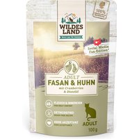 Sparpaket Wildes Land Cat 24 x 100 g - Fasan & Huhn mit Cranberries von Wildes Land