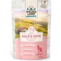 Sparpaket Wildes Land Cat 24 x 100 g - Kalb & Ente mit Cranberries von Wildes Land