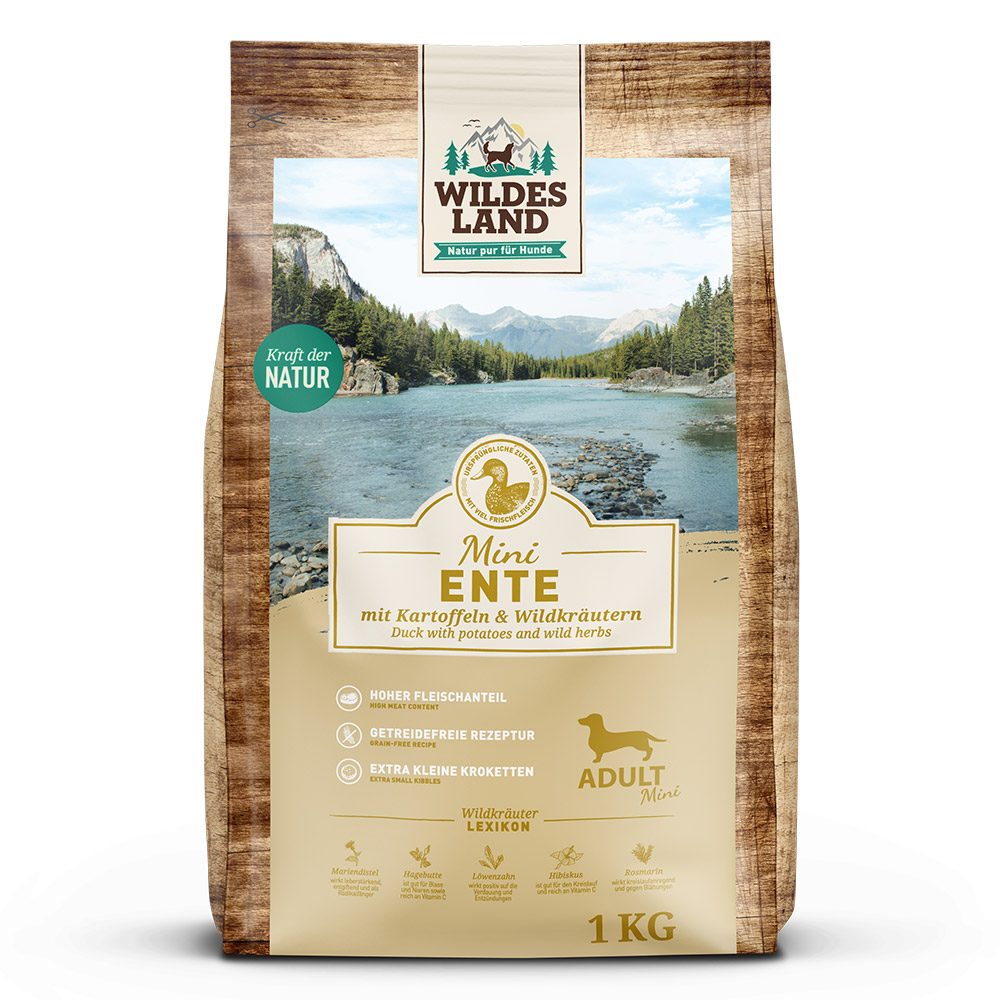 Wildes Land | Ente mit Kartoffeln, Wildkräutern | Classic Mini | 1 kg von Wildes Land