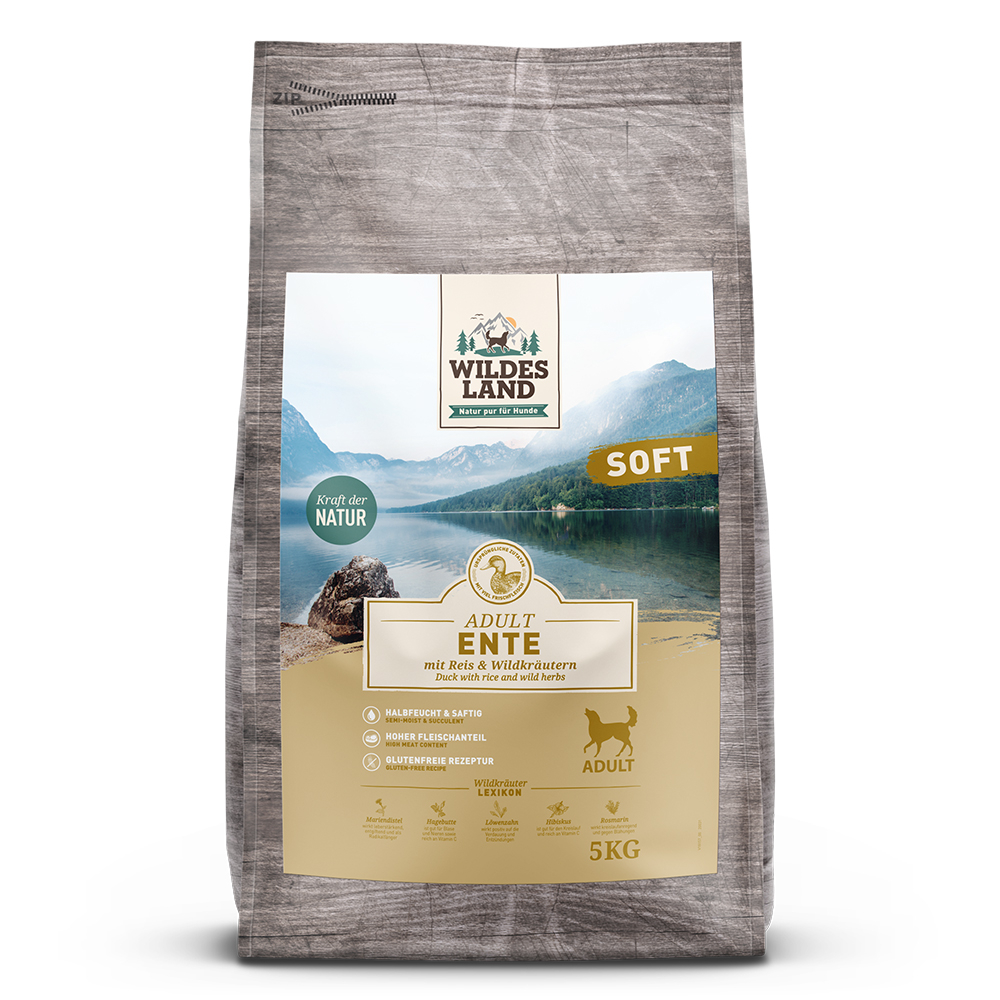 Wildes Land | Ente mit Reis und Wildkräutern | Soft Adult | 3 x 5 kg von Wildes Land