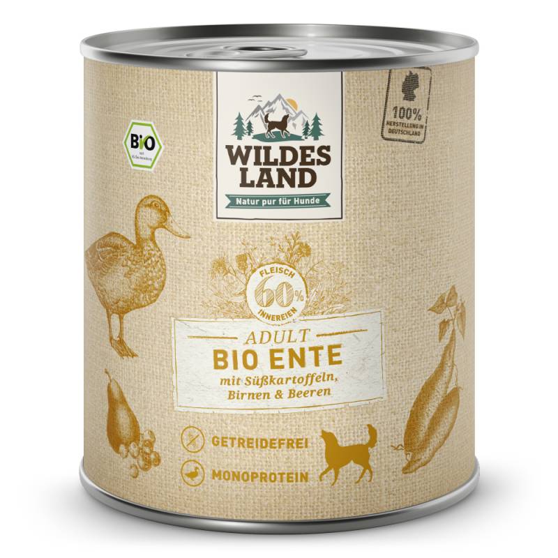 Wildes Land | Ente mit Süßkartoffel & Birne | BIO Adult | 30 x 800 g von Wildes Land