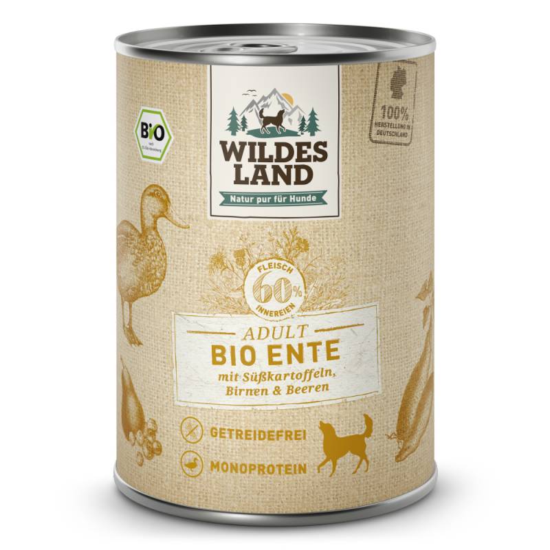 Wildes Land | Ente mit Süßkartoffel & Birne | BIO Adult | 24 x 400 g von Wildes Land