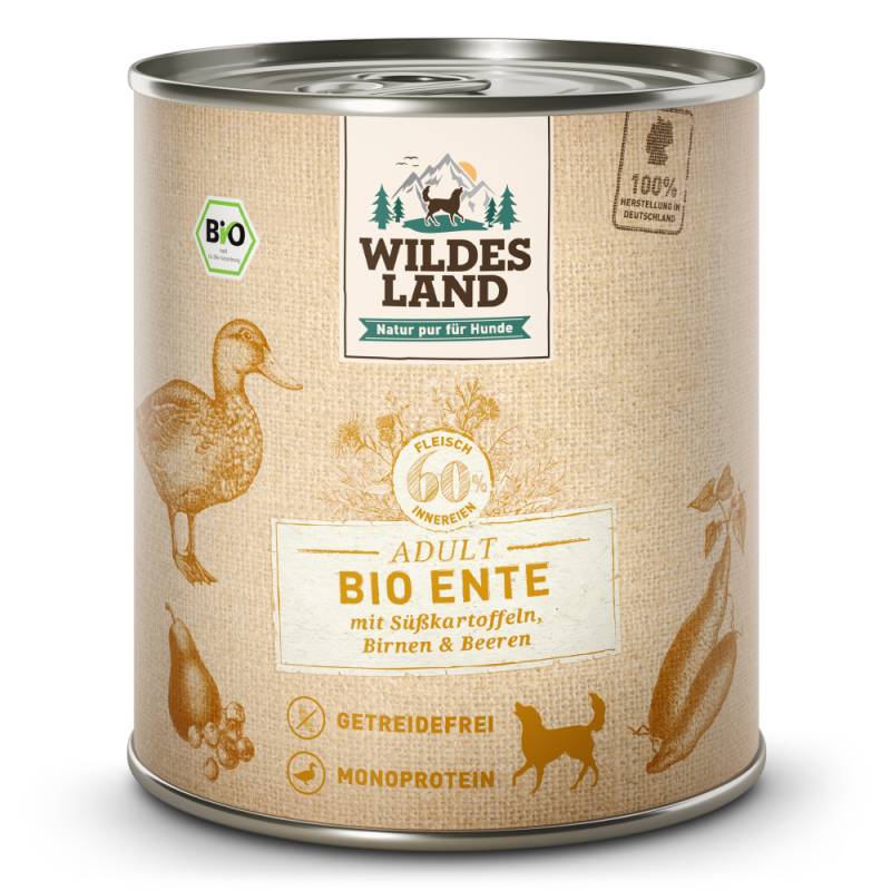 Wildes Land | Ente mit Süßkartoffel & Birne | BIO Adult | 6 x 800 g von Wildes Land