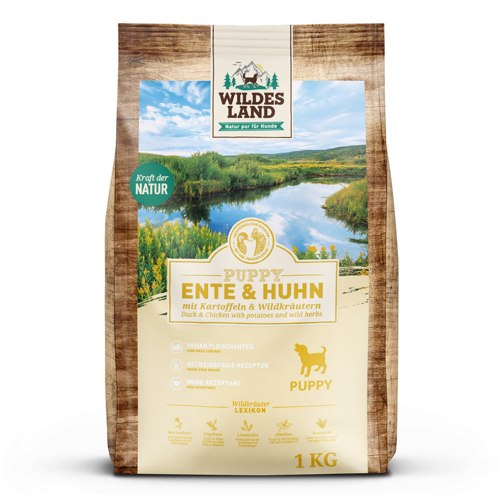 Wildes Land | Ente & Huhn mit Kartoffel | Classic Puppy | 1 kg von Wildes Land