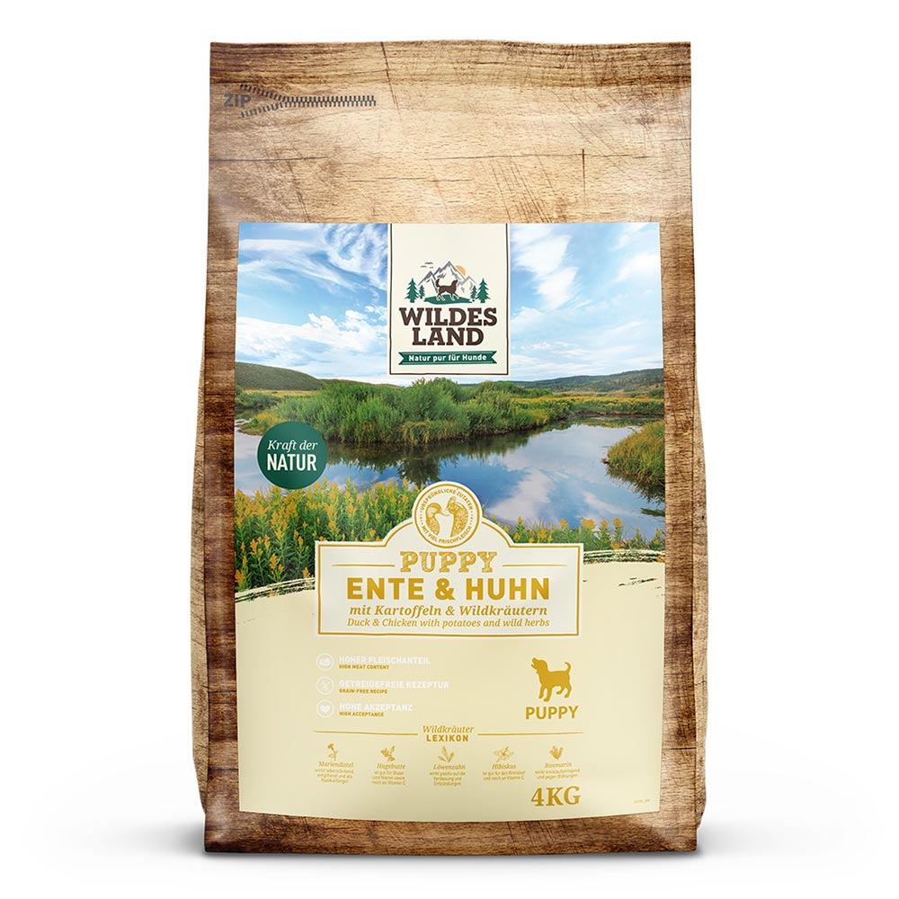 Wildes Land | Ente & Huhn mit Kartoffel | Classic Puppy | 4 kg von Wildes Land