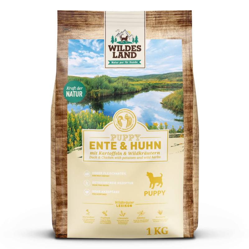 Wildes Land | Ente & Huhn mit Kartoffel | Classic Puppy | 4 x 1 kg von Wildes Land