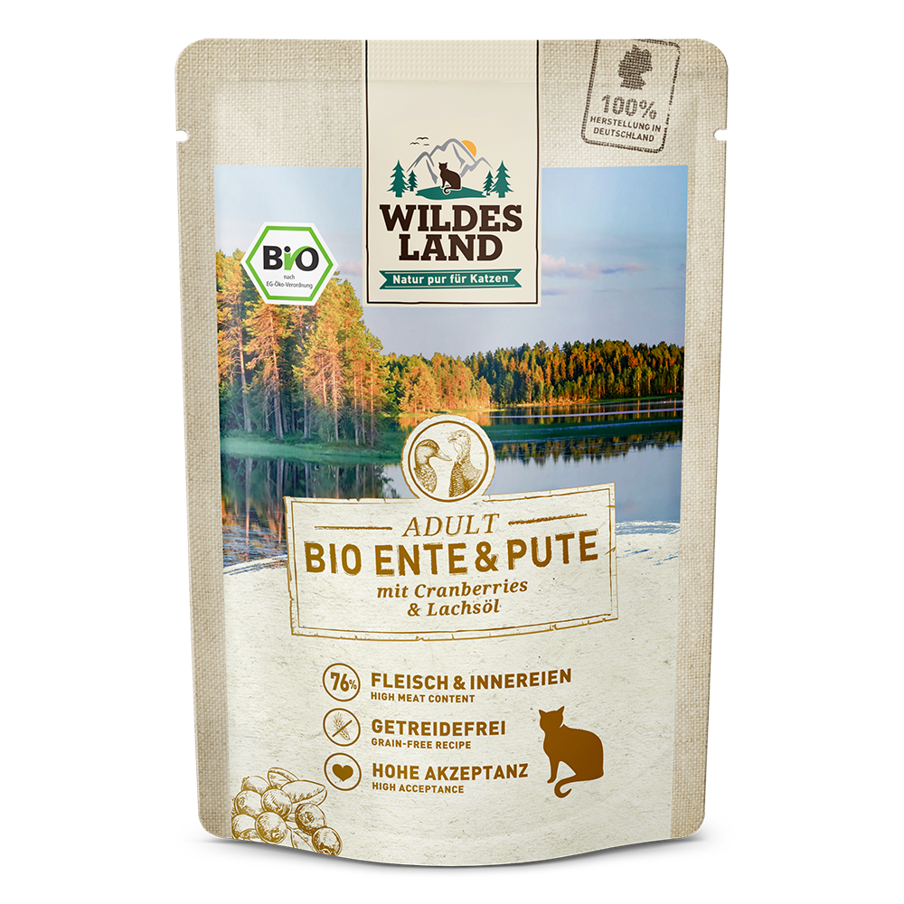 Wildes Land | Ente & Pute mit Cranberry | BIO Adult | 60 x 85 g von Wildes Land