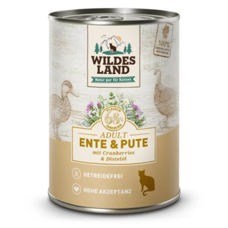 Wildes Land | Ente und Pute mit Distelöl | Classic Adult | 12 x 400 g von Wildes Land