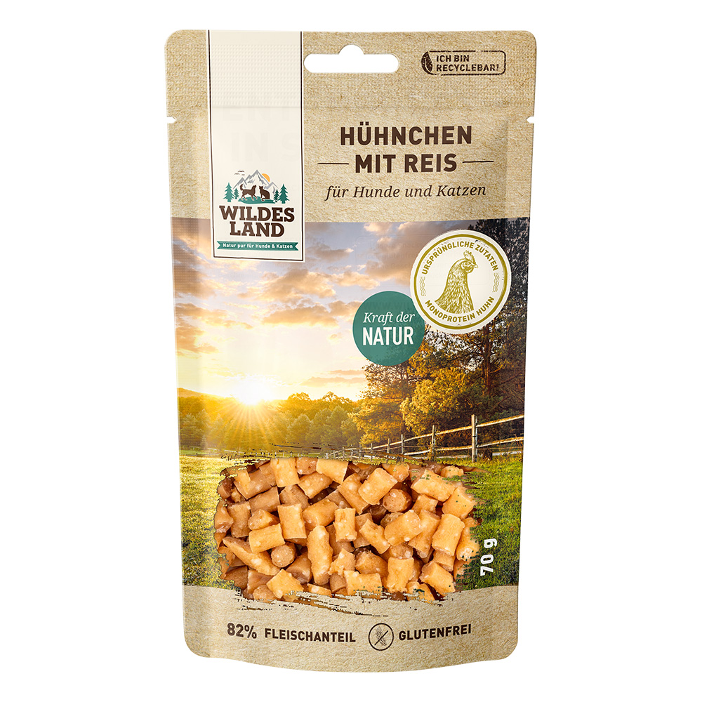 Wildes Land | Hühnchen mit Reis | Fleischsnacks | 70 g von Wildes Land