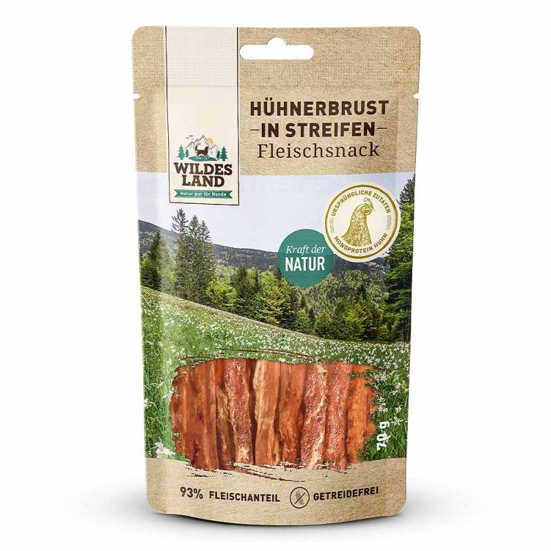 Wildes Land | Hühnerbrust in Streifen | Fleischsnacks | 70 g von Wildes Land