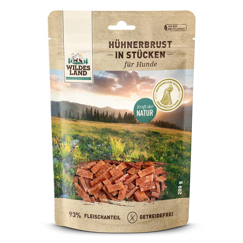 Wildes Land | Hühnerbrust in Stücken | Fleischsnacks | 200 g von Wildes Land