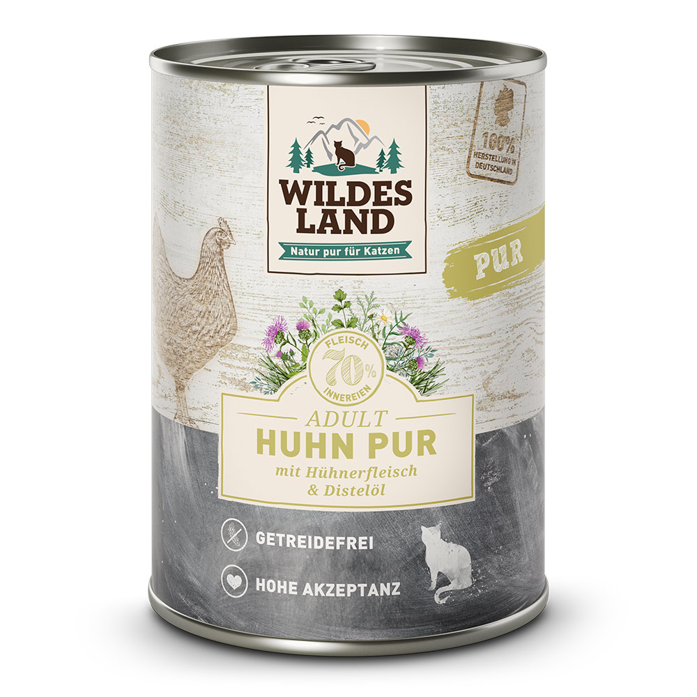 Wildes Land | Huhn mit Distelöl | PUR Adult | 12 x 400 g von Wildes Land