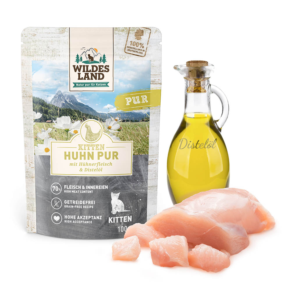 Wildes Land | Huhn mit Distelöl | PUR Kitten | 12 x 100 g von Wildes Land